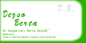 dezso berta business card